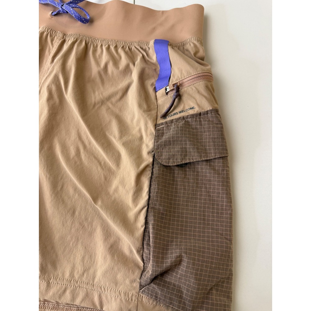Lululemon Cargo Shorts Women 12 Tan Brown Hiking Utility Detours Welcome - Picture 4 of 9